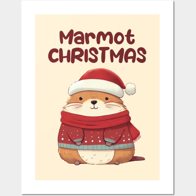 Marmot Christmas Funny Marmot Wall Art by Takeda_Art